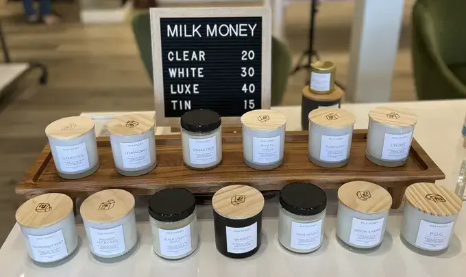 image of candles at a popup show