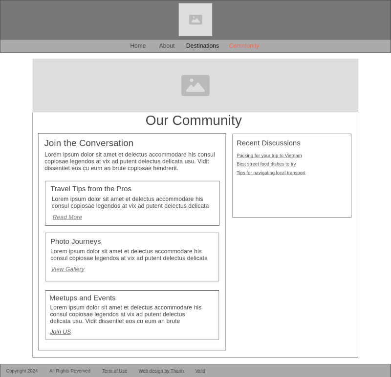 Community wireframe for my final project